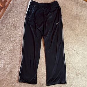 Men’s Nike Black Athletic Pants with White Stripe Size Medium